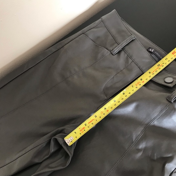 A/X Armani Exchange Faux Leather Polyurethane Leather Pants Grey - Picture 10 of 11
